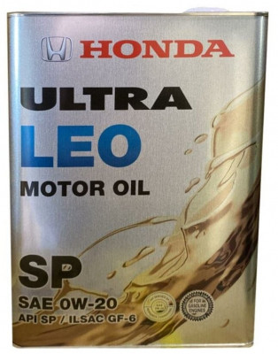 Масло моторное Honda Ultra LEO, 0W-20, для Honda, экономия топлива, защита двигателя, 4л