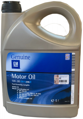 GENERAL MOTORS Масло Моторное Синтетическое Dexos 2 5w-30 5л (93165557) 1942003 GENERAL MOTORS арт. 1942003